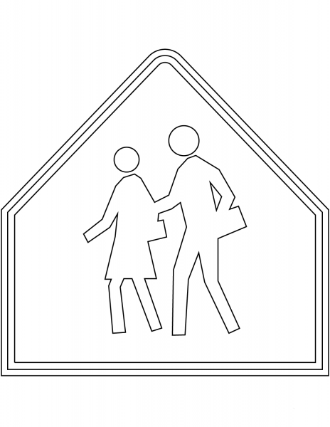 “School Crossing Sign” in Ontario coloring page image