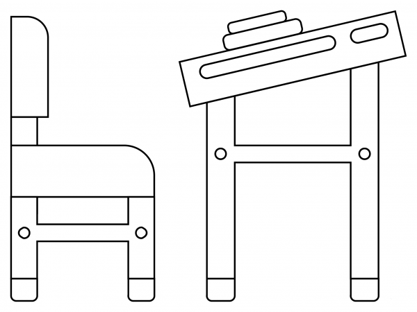 School Desk coloring page - ColouringPages