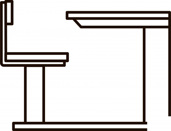 School Desk coloring page image