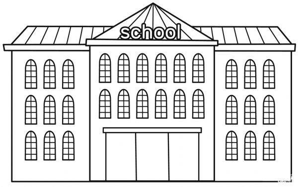 School House coloring page image