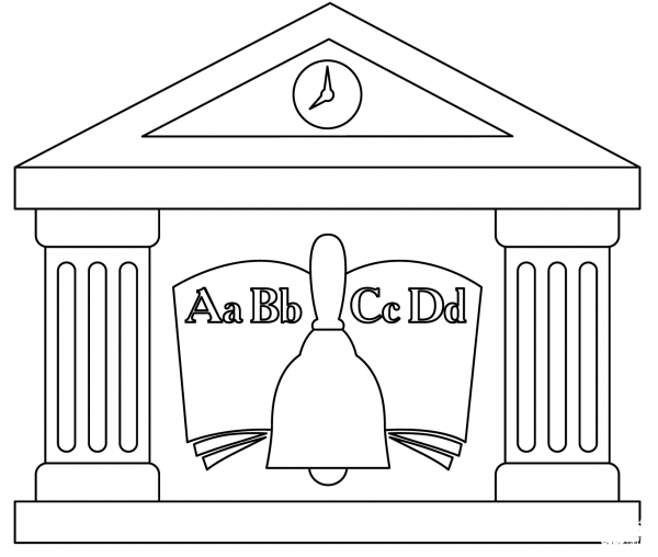 School House coloring page image