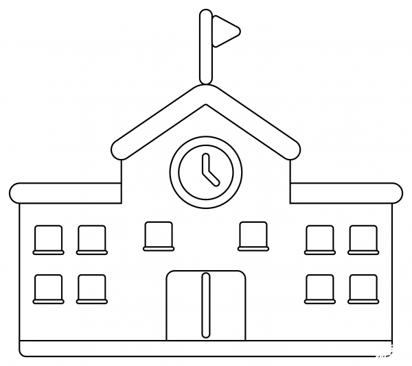 School House coloring page image