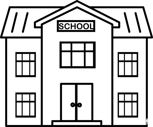 School House coloring page image