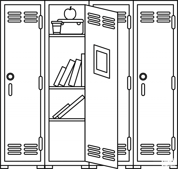 School Locker coloring page image