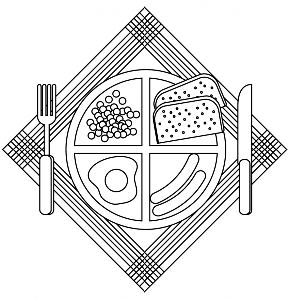 School Lunch coloring page image
