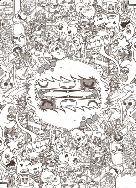 School Notebook Cover Doodle coloring page image