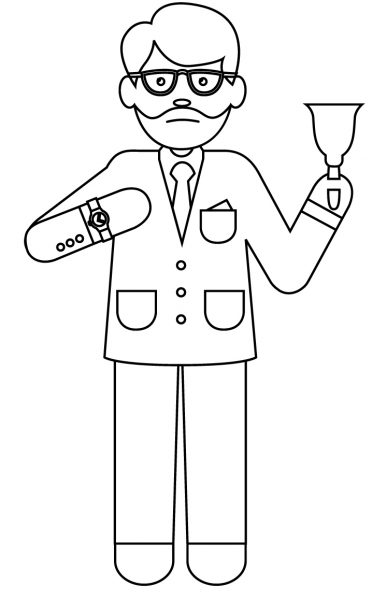 School Principal coloring page image