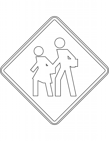 “School Zone” Sign in Mexico coloring page image