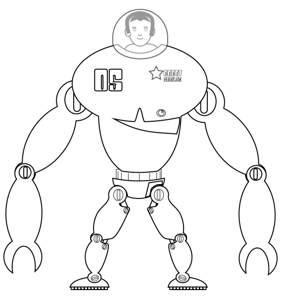 Sci-Fi Exoskeleton coloring page image