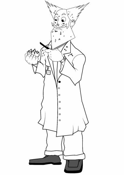 Scientist After a Failed Experiment coloring page image