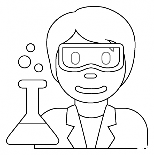 Scientist Emoji coloring page image