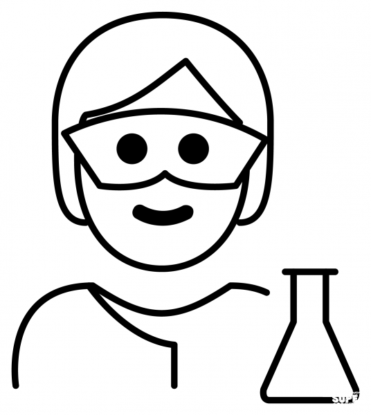 Scientist Emoji coloring page image