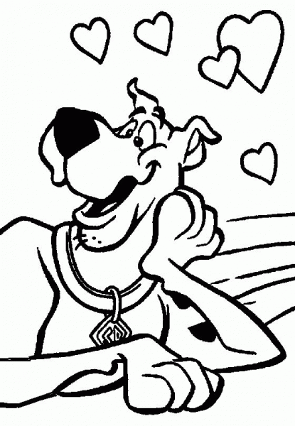 Scooby In Love  coloring page image