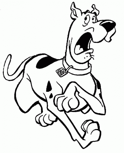 Scooby Is Running off coloring page image