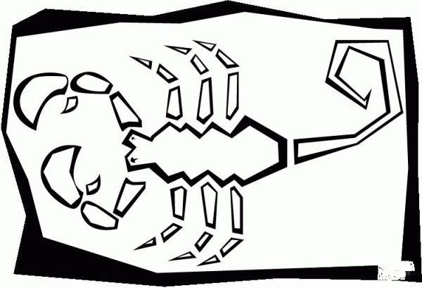 Scorpion Block Print coloring page image