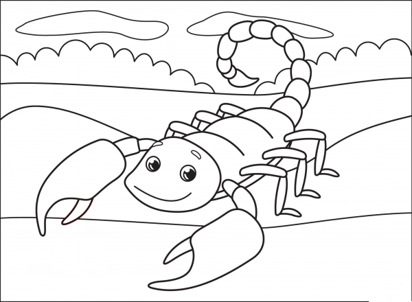 Scorpion coloring page image