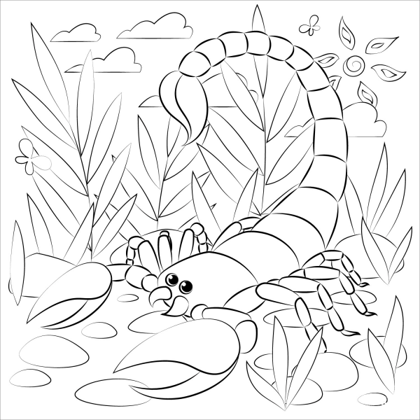 Scorpion coloring page image