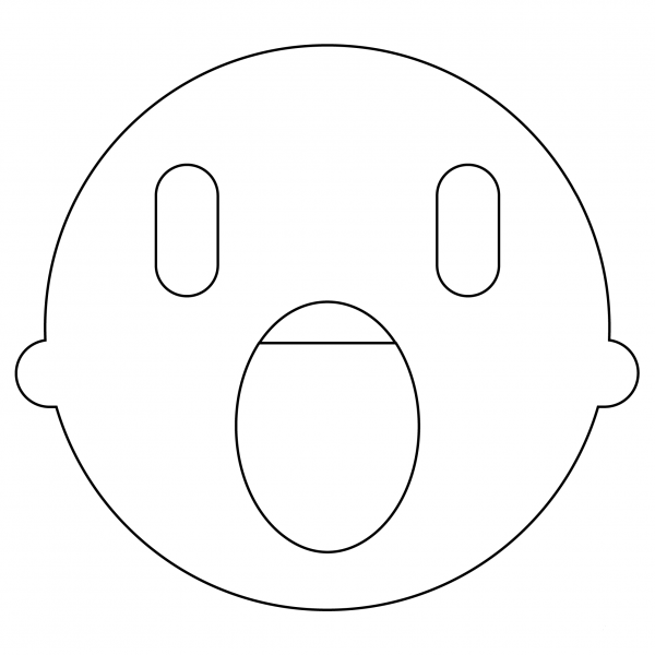 Scream in Fear Face Emoji coloring page image