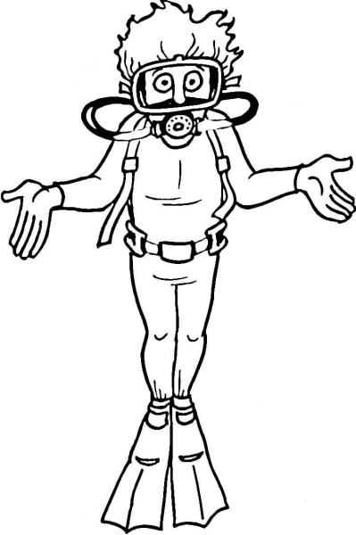 Scuba Diver coloring page image