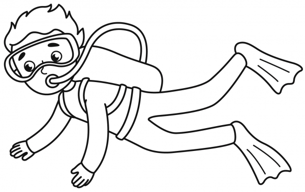 Scuba Diver coloring page image