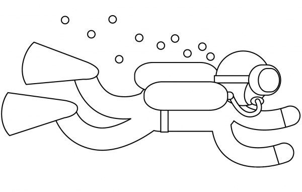 Scuba Diver coloring page image