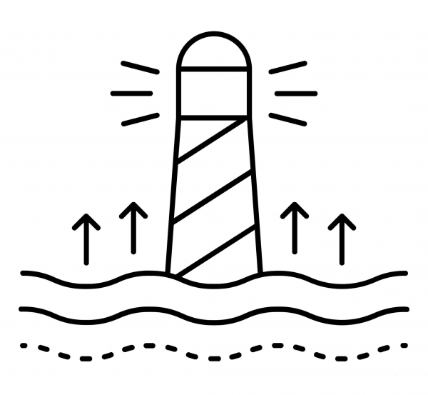 Sea Level Rising coloring page image