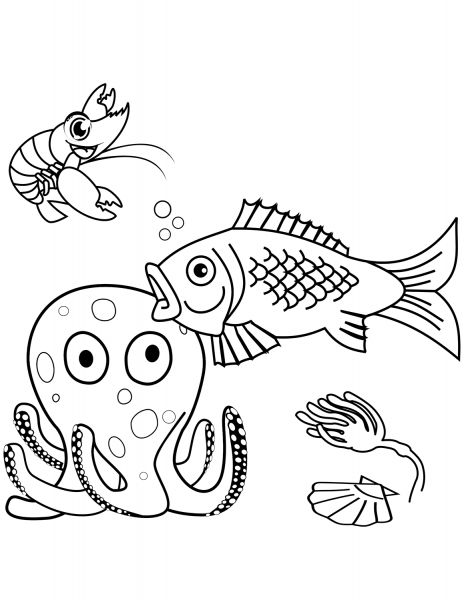Sea Life coloring page image