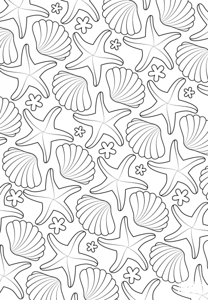 Sea Pattern coloring page image