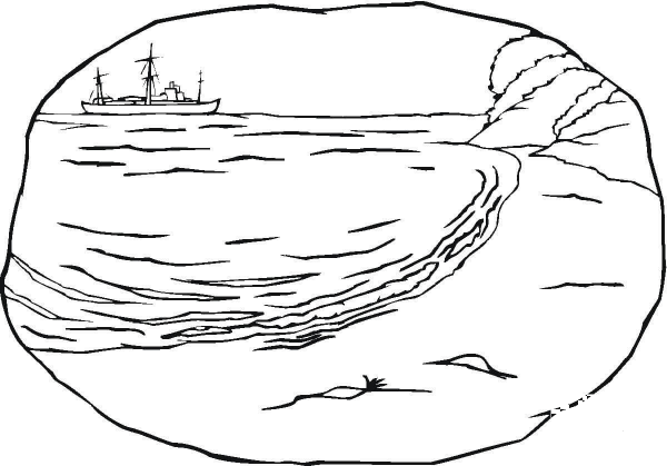 Sea Shore coloring page image