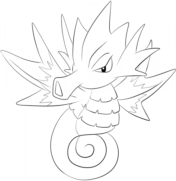 Seadra coloring page image