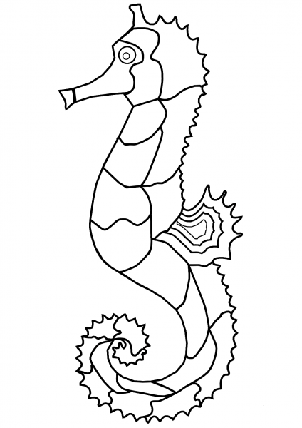 Seahorse coloring page image