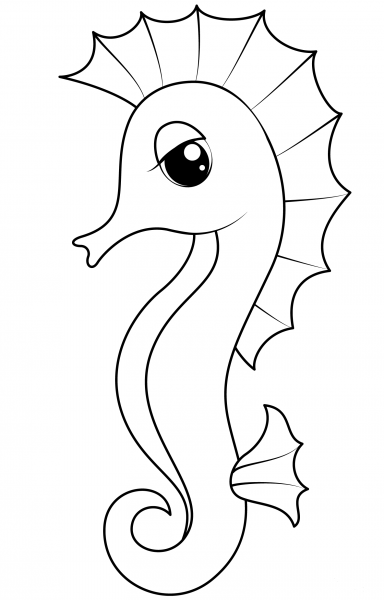 Seahorse coloring page image