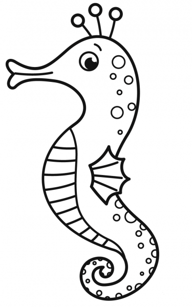 Seahorse coloring page image