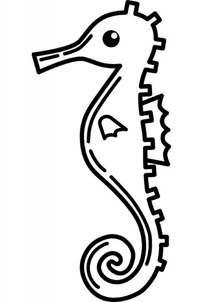Seahorse coloring page image