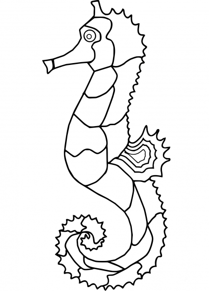 Seahorse coloring page image