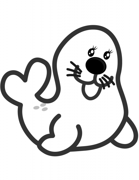 Seal coloring page image