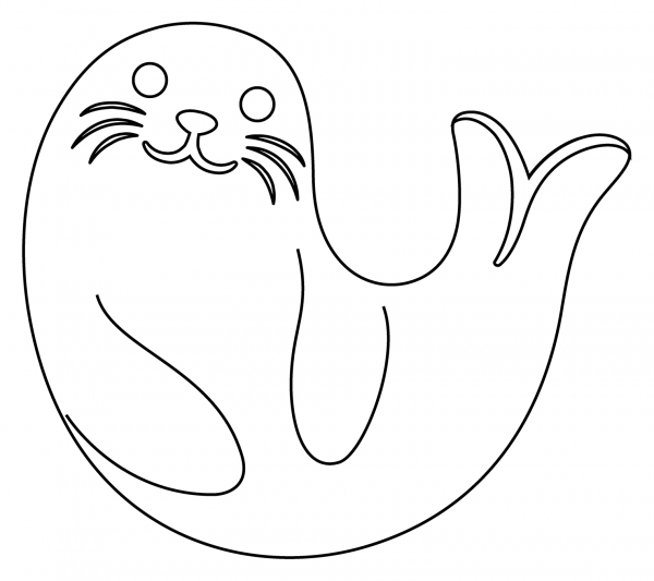 Seal Emoji coloring page image