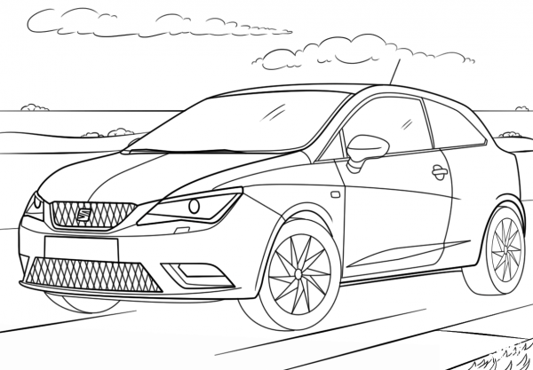 SEAT Ibiza coloring page image
