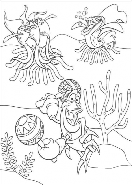 Sebastian And Friends Are Singing  coloring page image