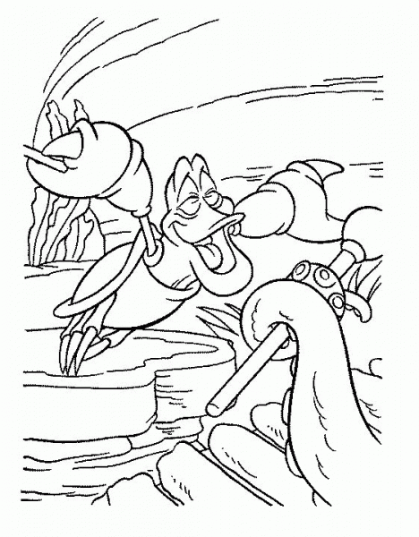 Sebastian And Octopus  coloring page image