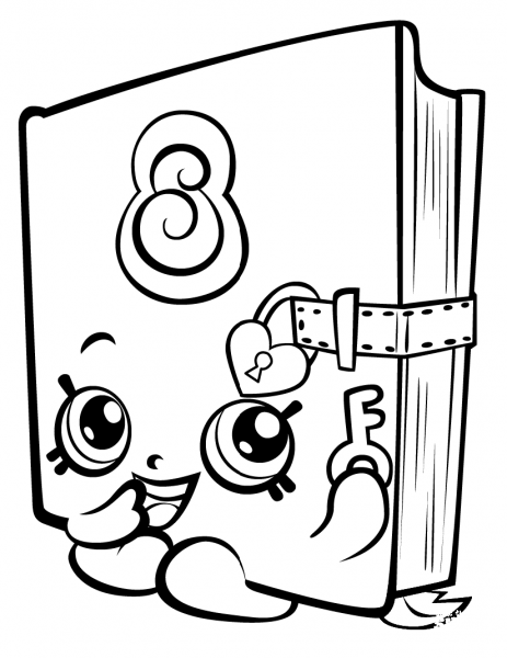 Secret Sally Shopkin coloring page image