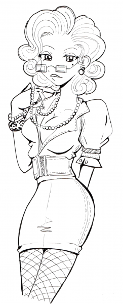 Secretary Girl coloring page image