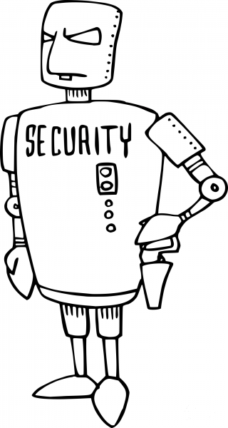 Security Robot coloring page image
