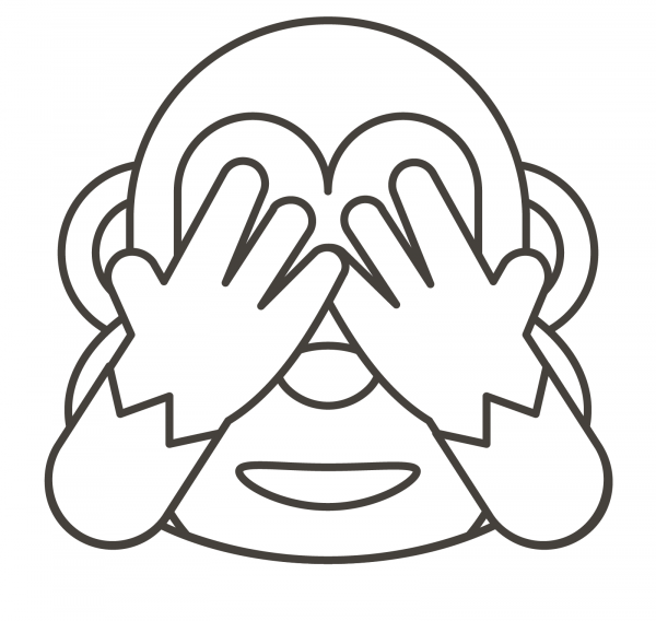 See No Evil Monkey coloring page image