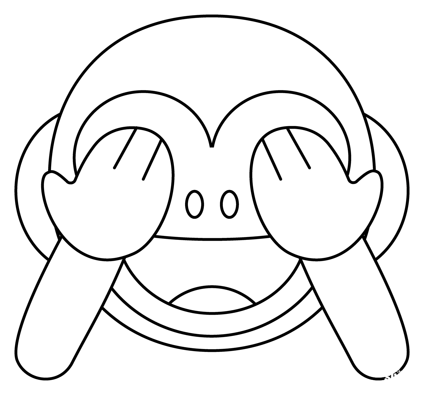 See No Evil Monkey Emoji coloring page - ColouringPages