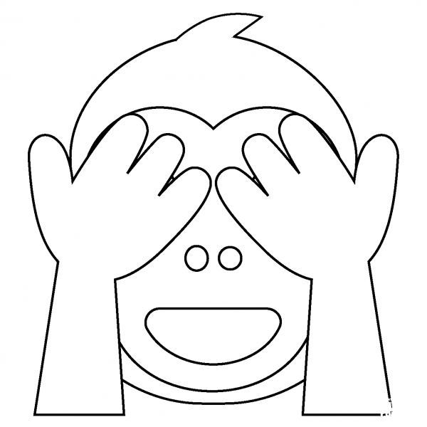 See No Evil Monkey Emoji coloring page image