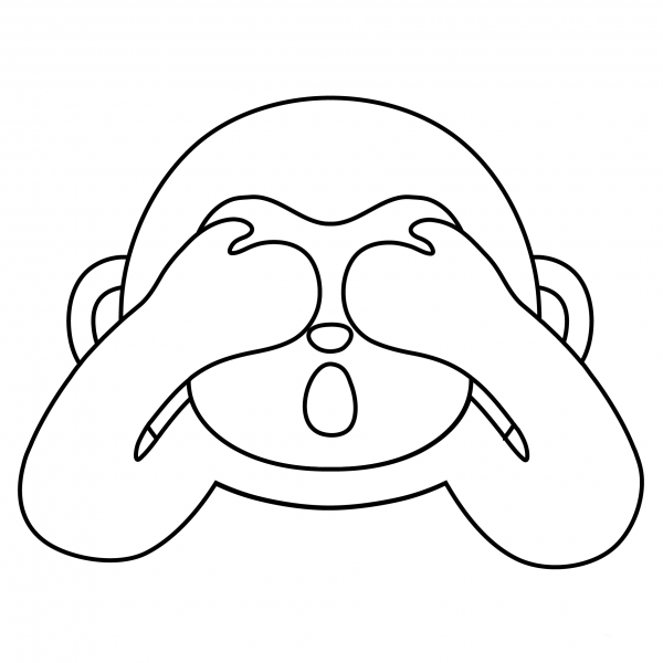 See No Evil Monkey Emoji coloring page image