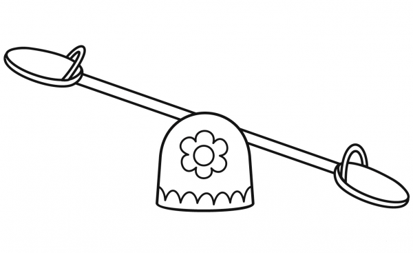 Seesaw coloring page image