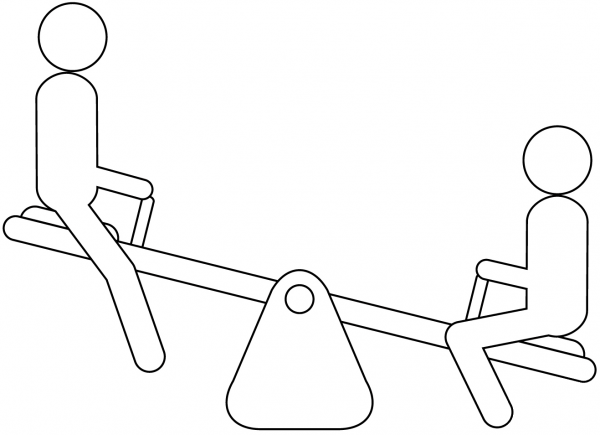 Seesaw coloring page image