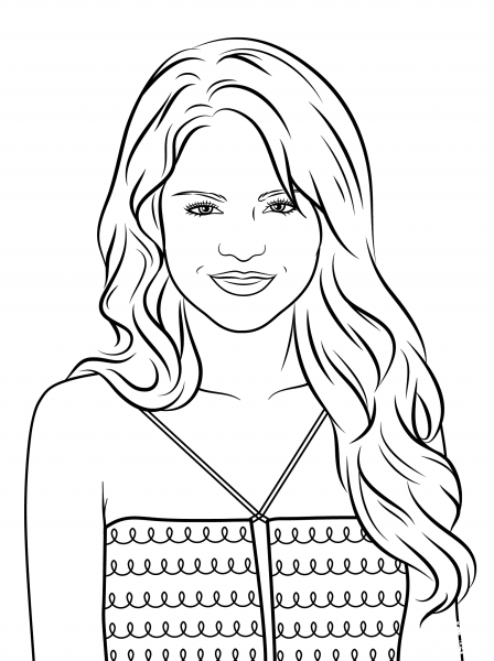 Selena Gomez coloring page image